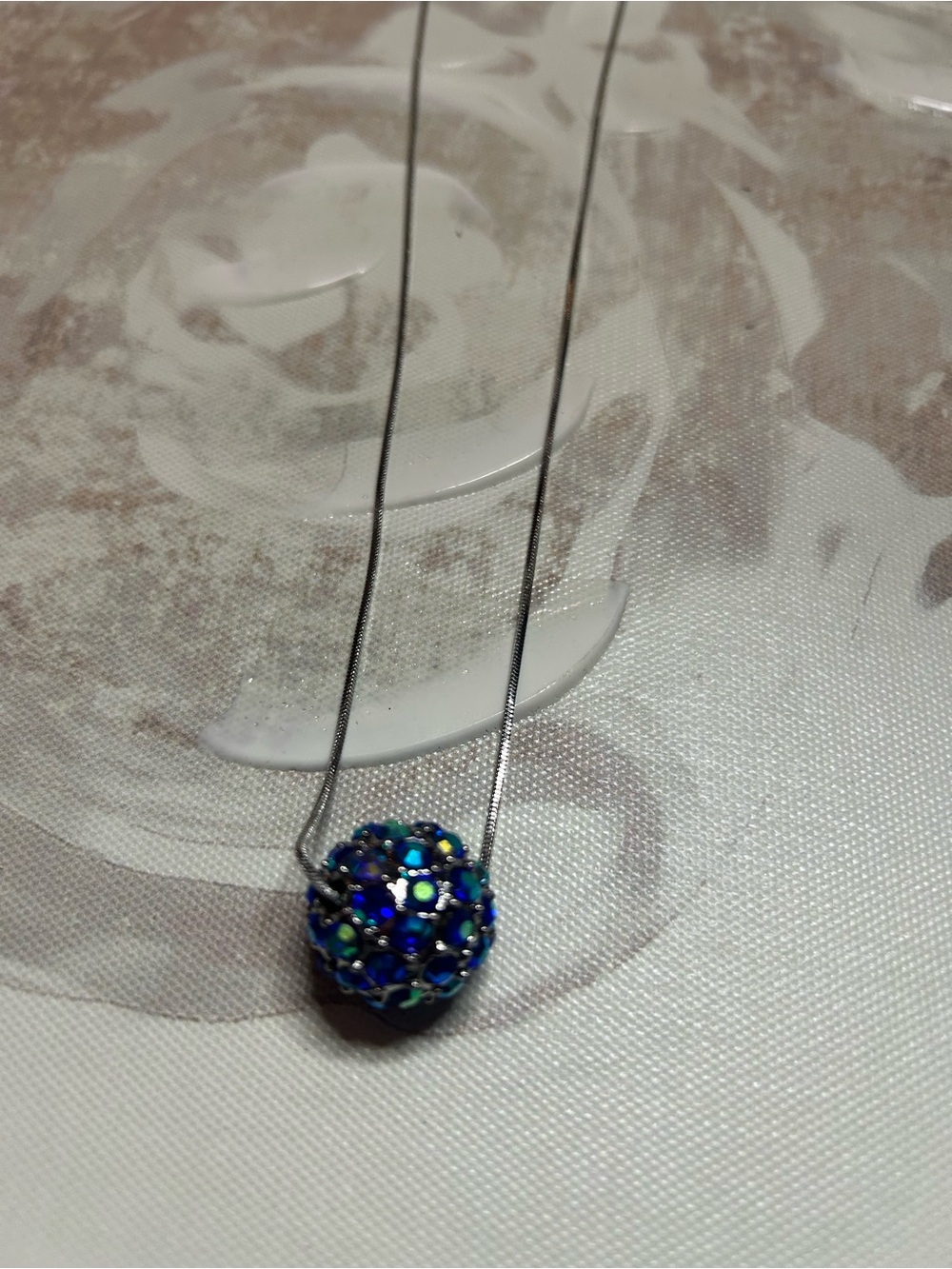 paparazzi Blue Crystal Pave Orb Necklace